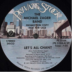 The Michael Zager Band Let's All Chant / Love Express USED VINYL 12INCH 45 RPM PROMO