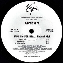 After 7 Baby I'm For Real / Natural High USED VINYL 12INCH 33 S RPM PROMO