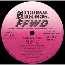 FFWD (4) Baby Don't Go / Baby No Te Vayas USED VINYL 12INCH 33 S RPM STEREO