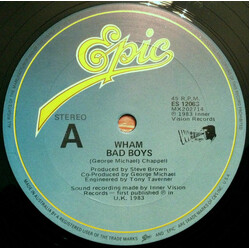 Wham! Bad Boys USED VINYL 12INCH 45 RPM SINGLE