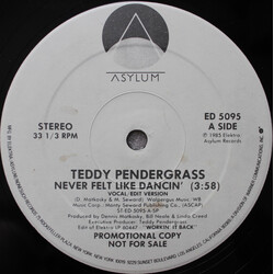 Teddy Pendergrass Never Felt Like Dancin' USED VINYL 12INCH 33 S RPM SINGLE PROMO