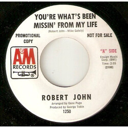 Robert John You're What's Been Missin' From My Life USED VINYL 7INCH 45 RPM SINGLE PROMO