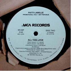 Patti LaBelle All This Love USED VINYL 12INCH PROMO 33 S RPM