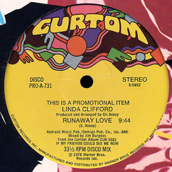 Linda Clifford Runaway Love USED VINYL 12INCH 33 S RPM PROMO STEREO
