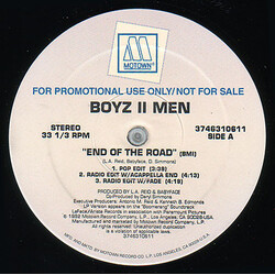 Boyz II Men End Of The Road USED VINYL 12INCH 33 S RPM PROMO