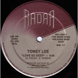 Toney Lee Love So Deep USED VINYL 12INCH 33 S RPM SINGLE STEREO