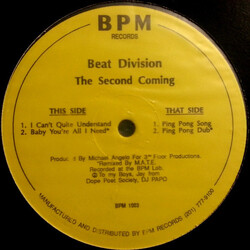 Beat Division The Second Coming USED VINYL 12INCH 33 S RPM