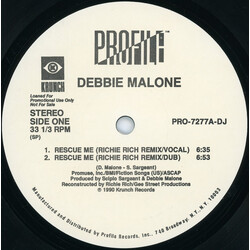 Debbie Malone Rescue Me USED VINYL 12INCH PROMO 33 S RPM