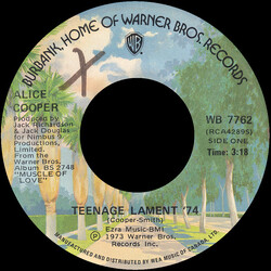 Alice Cooper Teenage Lament '74 USED VINYL 7INCH 45 RPM SINGLE