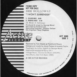 Dee Holloway I Won't Surrender USED VINYL 12INCH 33 S RPM SINGLE PROMO