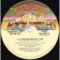 Donna Summer Je T'aime Moi Non Plus USED VINYL 12INCH PROMO SINGLE SIDED 33 S RPM