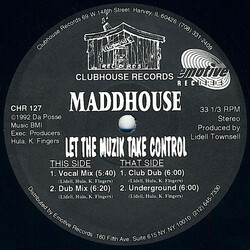 Maddhouse Let The Muzik Take Control USED VINYL 12INCH 33 S RPM