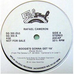 Rafael Cameron Boogie's Gonna Get Ya' USED VINYL 12INCH 33 S RPM PROMO