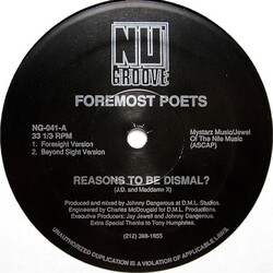 Foremost Poets Reasons To Be Dismal? USED VINYL 12INCH 33 S RPM