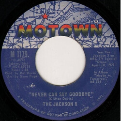 The Jackson 5 Never Can Say Goodbye USED VINYL 7INCH 45 RPM SINGLE