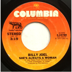 Billy Joel She's Always A Woman USED VINYL 7INCH 45 RPM STYRENE