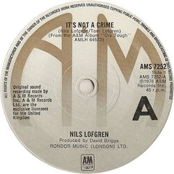 Nils Lofgren It's Not A Crime USED VINYL 7INCH 45 RPM