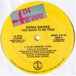 Sonya Baines Too Good To Be True USED VINYL 12INCH 45 RPM PROMO