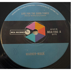Warner Mack Live For The Good Times USED VINYL 7INCH 45 RPM SINGLE