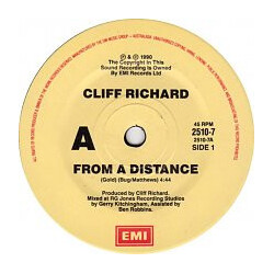 Cliff Richard From A Distance USED VINYL 7INCH 45 RPM SINGLE