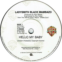Ladysmith Black Mambazo Hello My Baby USED VINYL 7INCH 45 RPM SINGLE