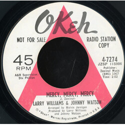 Larry Williams & Johnny Watson A Quitter Never Wins / Mercy, Mercy, Mercy USED VINYL 7INCH 45 RPM PROMO STYRENE
