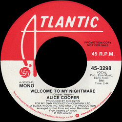 Alice Cooper Welcome To My Nightmare USED VINYL 45 RPM 7INCH PROMO STEREO MONO