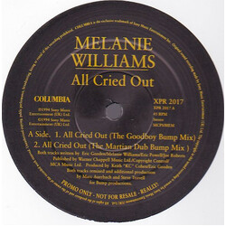 Melanie Williams All Cried Out USED VINYL 12INCH 33 S RPM PROMO