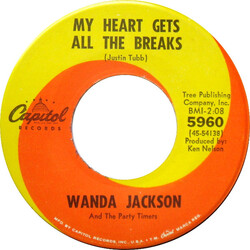 Wanda Jackson And The Party Timers My Heart Gets All The Breaks / You'll Always Have My Love USED VINYL 7INCH 45 RPM