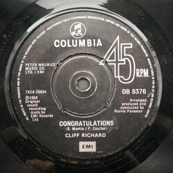 Cliff Richard Congratulations USED VINYL 7INCH 45 RPM REISSUE