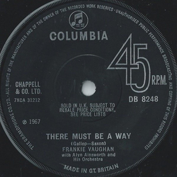Frankie Vaughan / The Alyn Ainsworth Orchestra There Must Be A Way Vinyl 7" USED