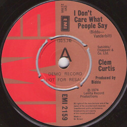 Clem Curtis I Don't Care What People Say USED VINYL 7INCH PROMO