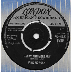 Jane Morgan Happy Anniversary USED VINYL 7INCH 45 RPM SINGLE