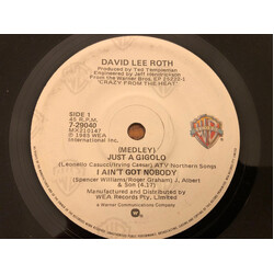 David Lee Roth Just A Gigolo / I Ain't Got Nobody (Medley) USED VINYL 7INCH 45 RPM SINGLE