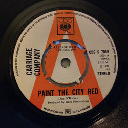 Carriage Company Paint The City Red USED VINYL 7INCH 45 RPM SINGLE PROMO STEREO