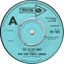New York Public Library Got To Get Away Vinyl 7" USED