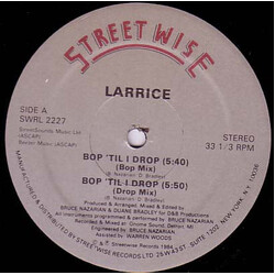 Larrice Bop 'Til I Drop USED VINYL 12INCH 33 S RPM