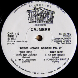Cajmere Under Ground Goodies Vol. II USED VINYL 12INCH 33 S RPM STEREO