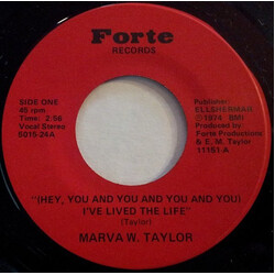 Marva Whitney (Hey, You And You And You And You) I've Lived The Life / Nothing I'd Rather Be Than Your Weakness USED VINYL 7INCH 45 RPM SINGLE