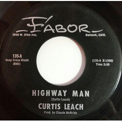 Curtis Leach Highway Man USED VINYL 7INCH 45 RPM