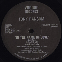 Tony Ransom In The Name Of Love USED VINYL 12INCH 33 S RPM