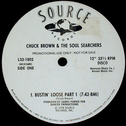 Chuck Brown & The Soul Searchers Bustin' Loose USED VINYL 12INCH 33 S RPM PROMO