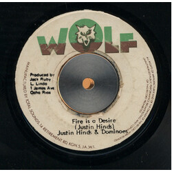 Justin Hinds & The Dominoes / The Black Disciples Fire Is A Desire / Burnin' USED VINYL 7INCH 45 RPM