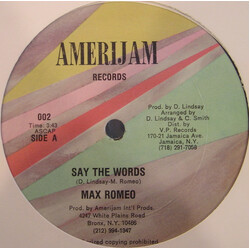 Max Romeo Say The Words Vinyl 12" USED