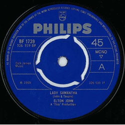 Elton John Lady Samantha USED VINYL 7INCH SINGLE 45 RPM MONO