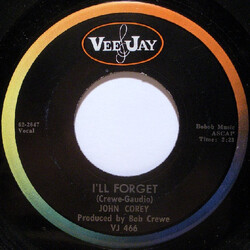 John Corey (3) I'll Forget / Pollyanna USED VINYL 7INCH 45 RPM SINGLE