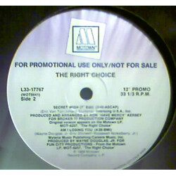 The Right Choice Secret Wish USED VINYL 12INCH 33 S RPM PROMO