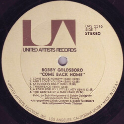 Bobby Goldsboro Come Back Home Vinyl LP USED