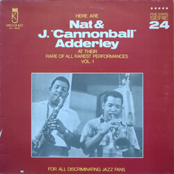 Nat Adderley / Cannonball Adderley Here Are Nat & J. "Cannonball" Adderley At Their Rare Of All Rarest Performances Vol. 1 Vinyl LP USED