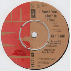 Ken Dodd I Found You (Just In Time) USED VINYL 7INCH SINGLE 45 RPM